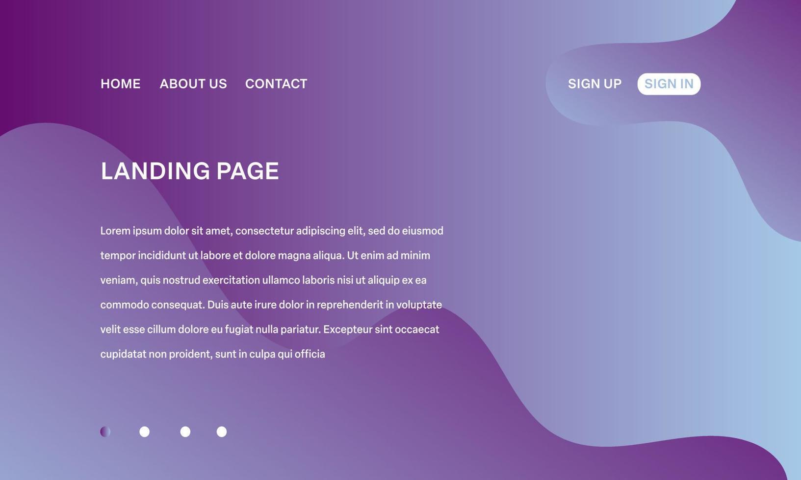 Modern Minimalist Abstract Landing Page Background with Gradient Color vector