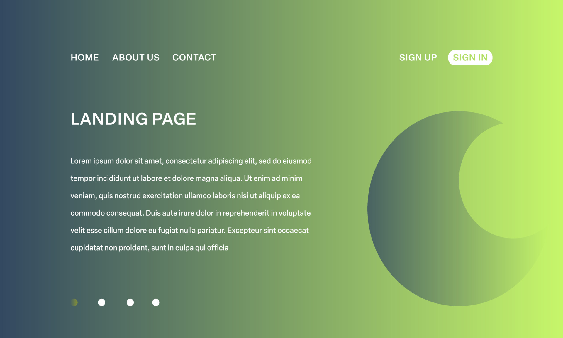 Modern Minimalist Abstract Landing Page Background with Gradient Color ...