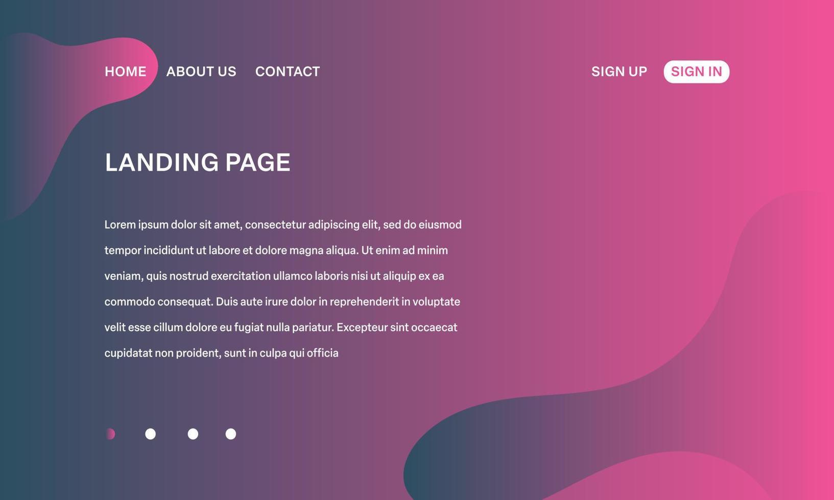 Modern Minimalist Abstract Landing Page Background with Gradient Color vector