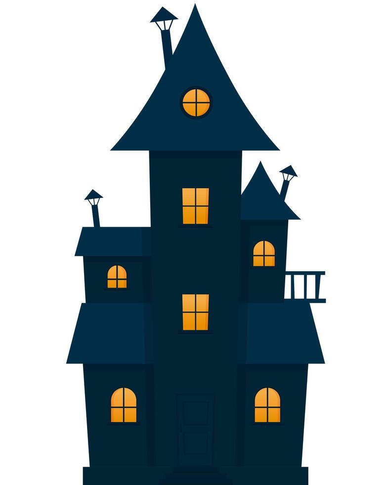 Halloween haunted house cute. Happy Halloween. vector