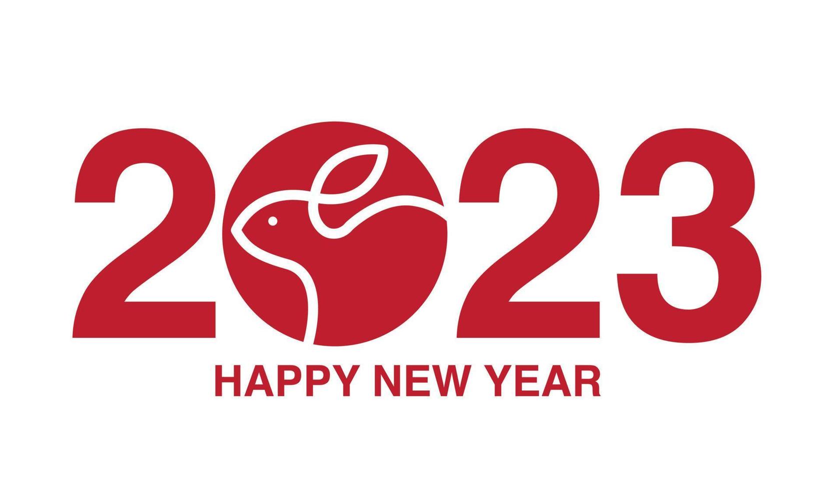 Happy new year 2023 , Lunar new year, Rabbit , simple design vector