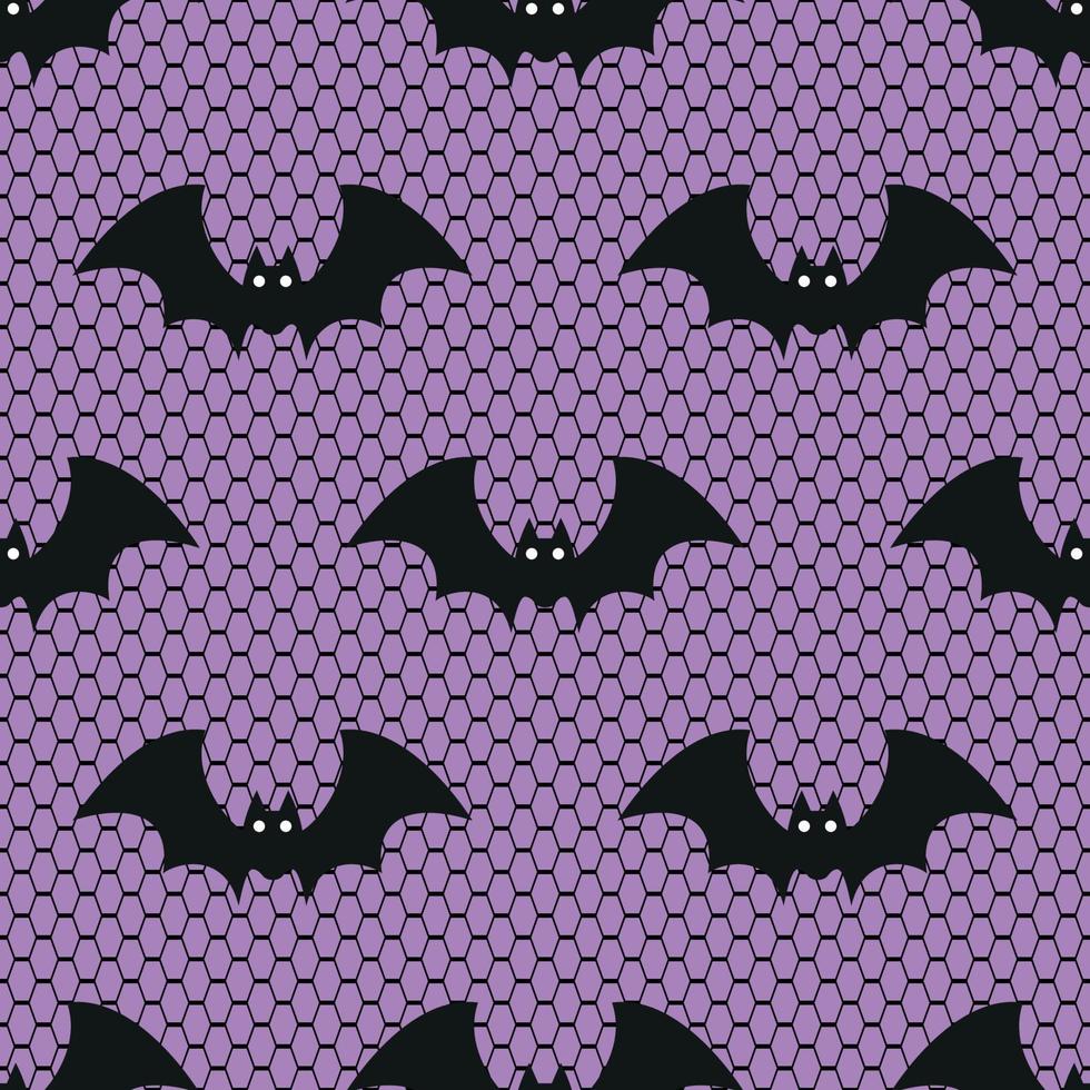 Seamless pattern with lace Halloween bats on purple background.  Perfect for Halloween fabric, wallpaper or wrapping paper design. vector