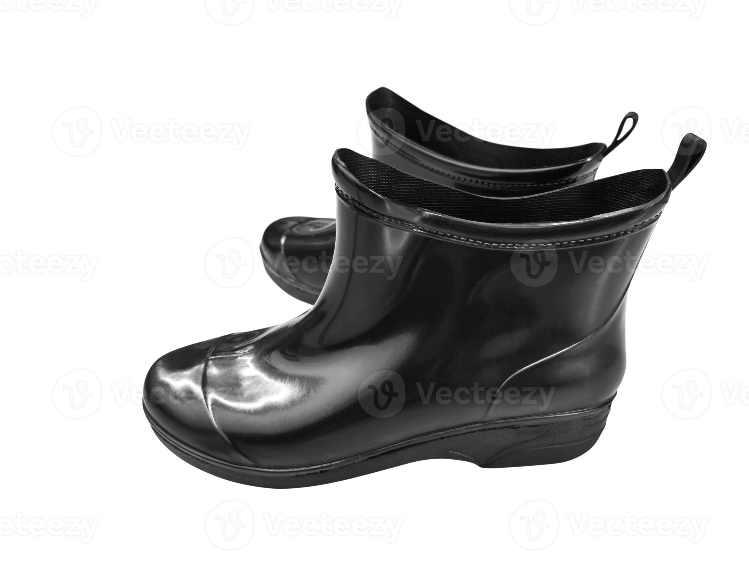black rubber boots on a white background 11870494 Stock Photo at Vecteezy