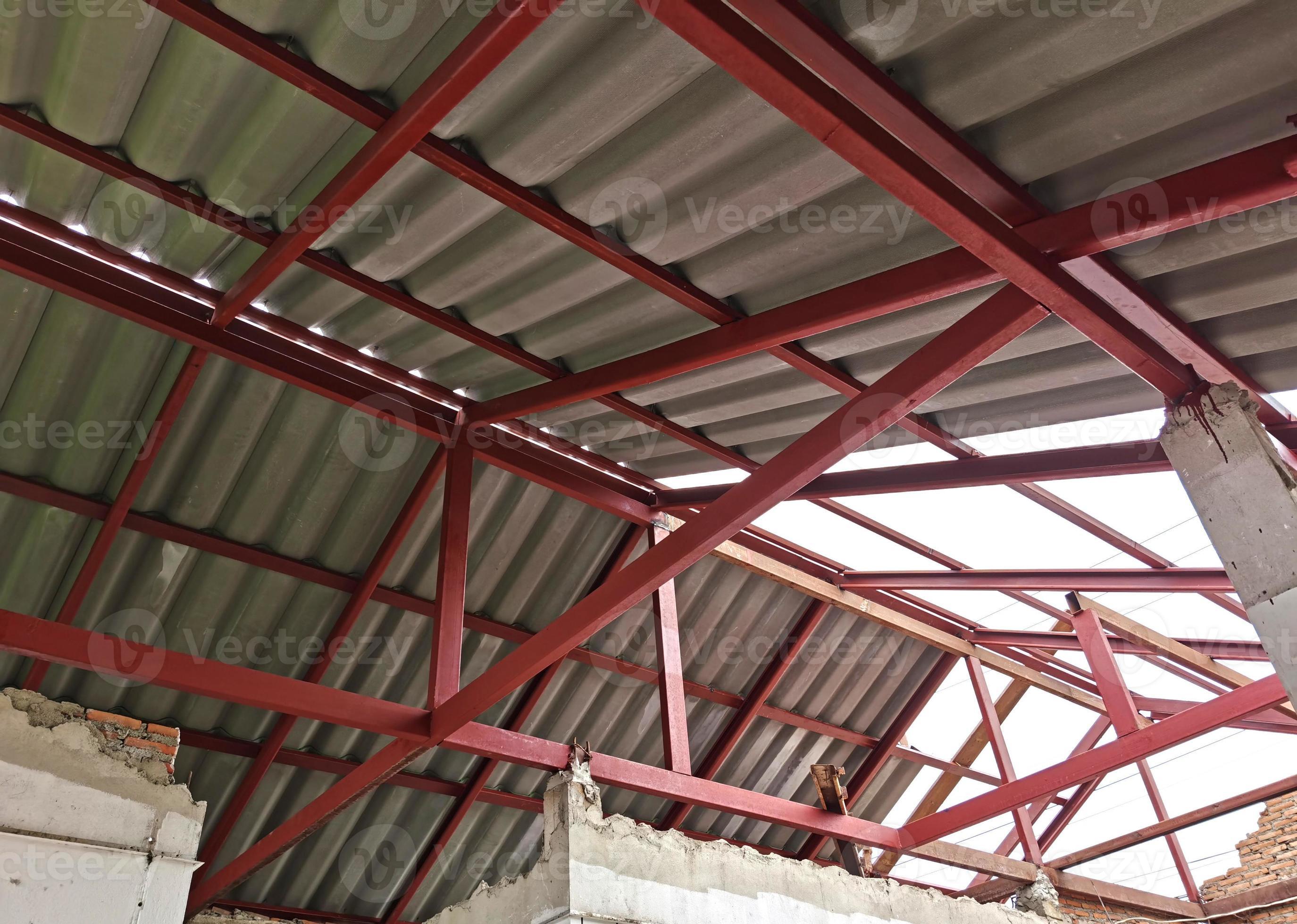 Steel Roof Truss Structure For Building Construction 11870513 Stock steel-roof-truss-structure-for-building-construction-11870513-stock