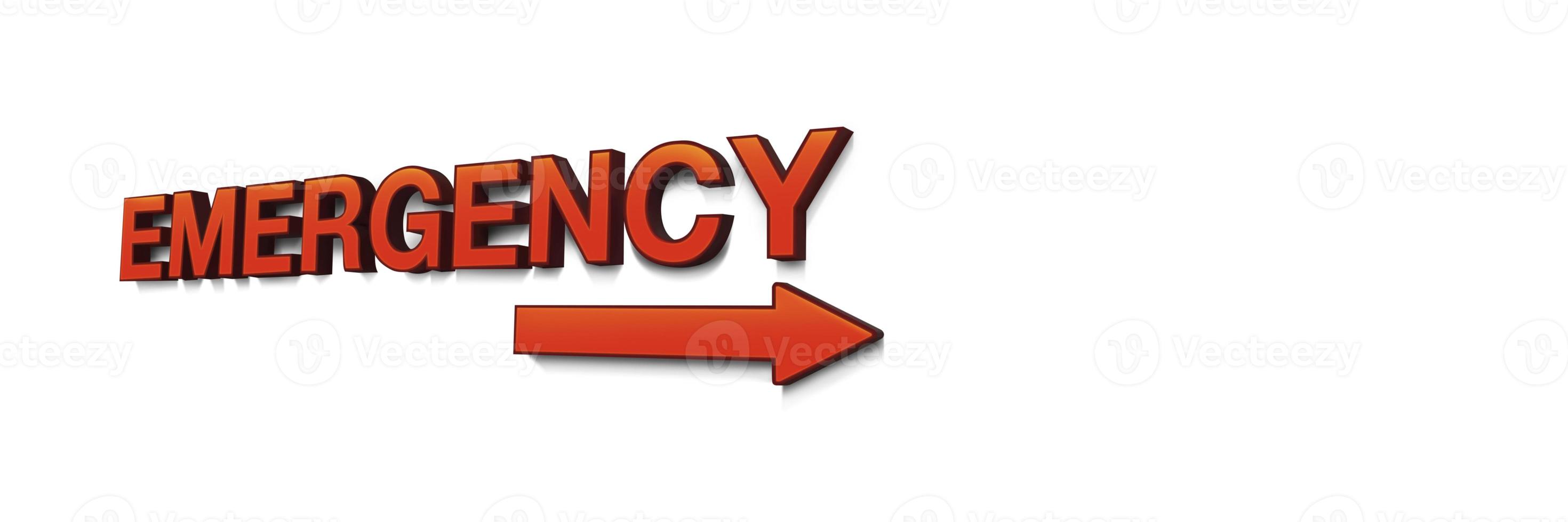 Emergency sign. Accident. Isolated on white with text input space. 3d 3d illustration 3d rendering. photo