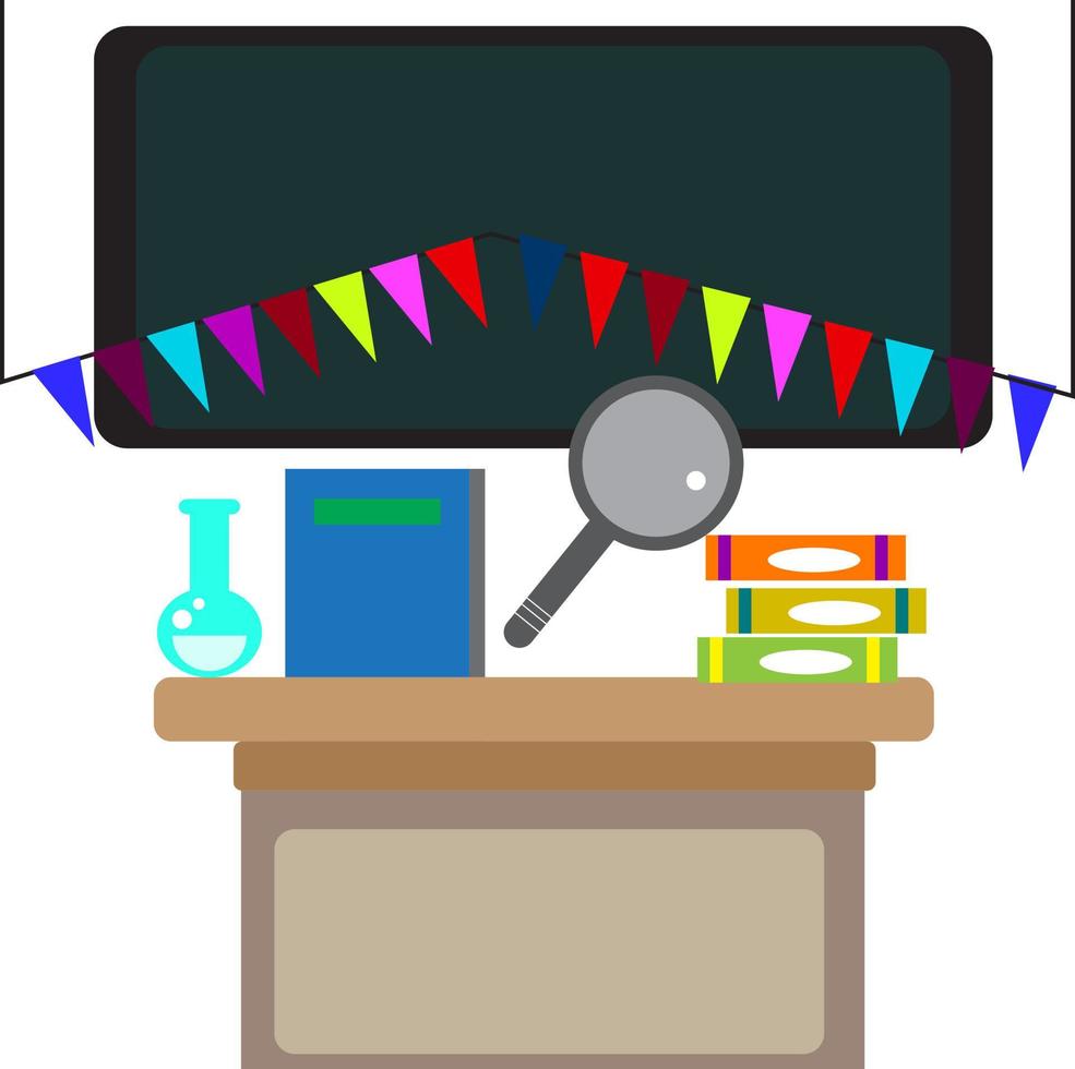 Teacher's day background with blackboard.Happy teacher's day card with green chalkboard, best teacher ever poster concept. vector