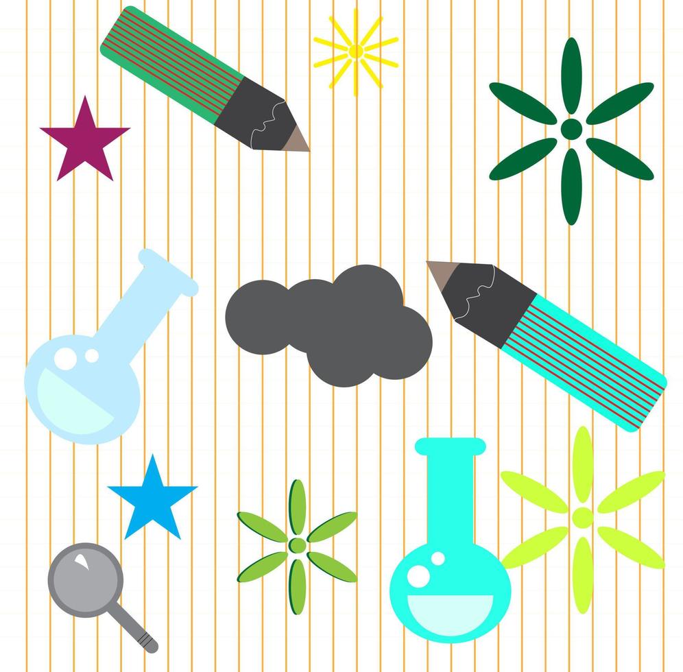 Seamless background with happy teacher's day.Back to school pattern. Learning Stationary and educational elements Wallpaper. vector