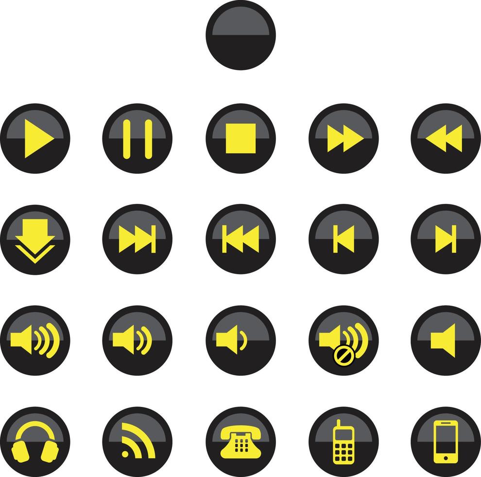 Media icons set-21 Pieces - 01 vector