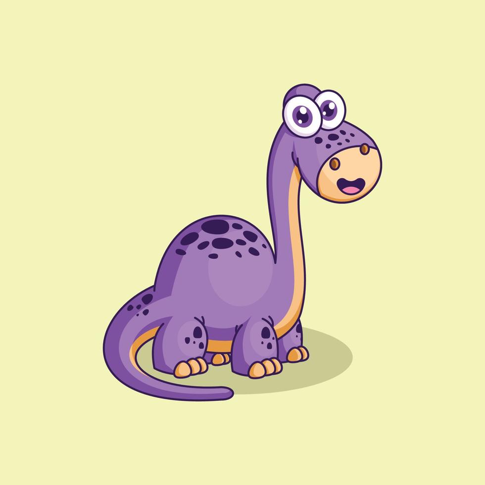 ilustración de vector de estilo de dibujos animados de dinosaurio