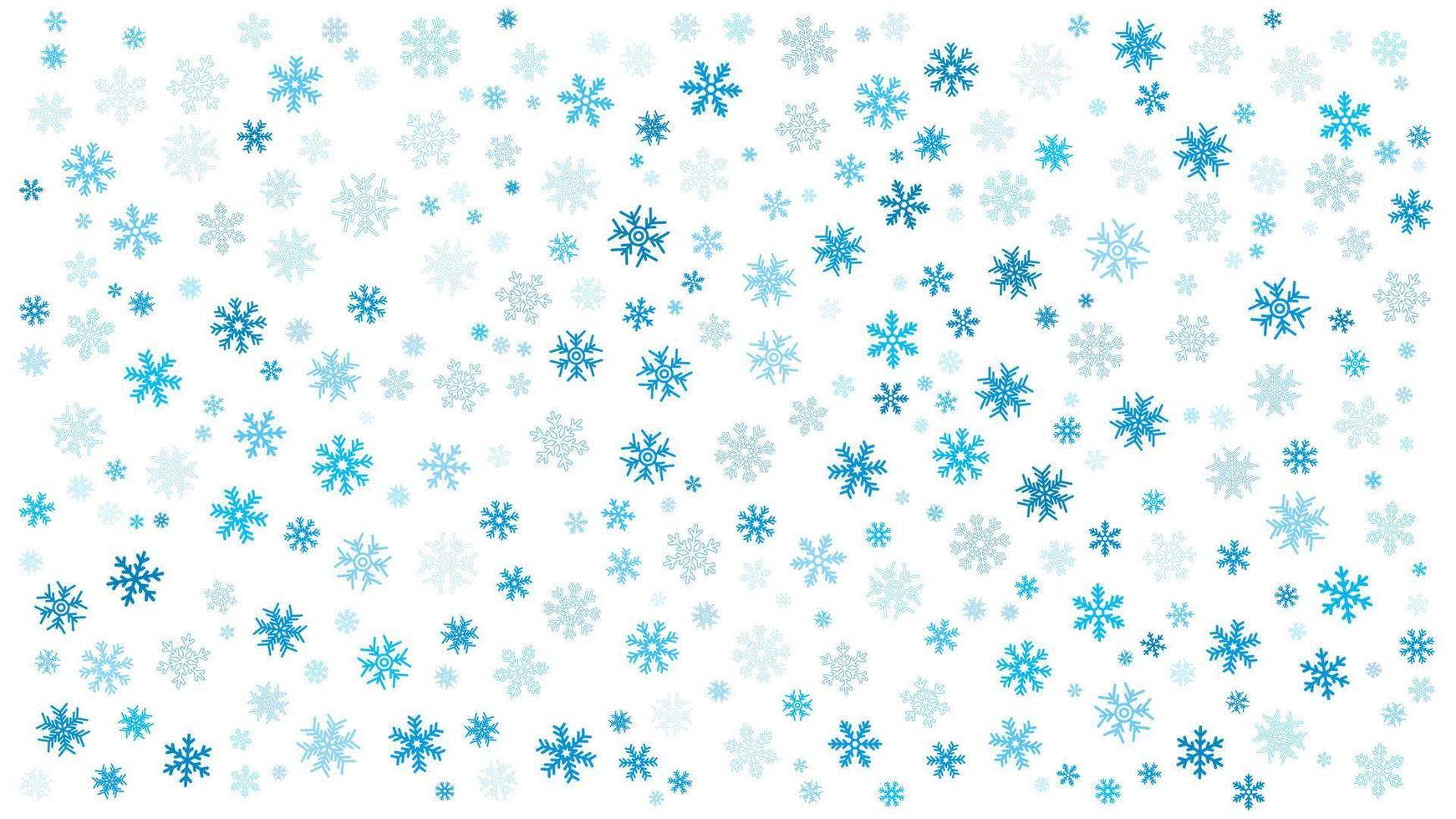 patrón de fondo de copos de nieve en color azul, vector de fondo de decoración de navidad y año nuevo, ilustración de vector de patrón de nieve de invierno