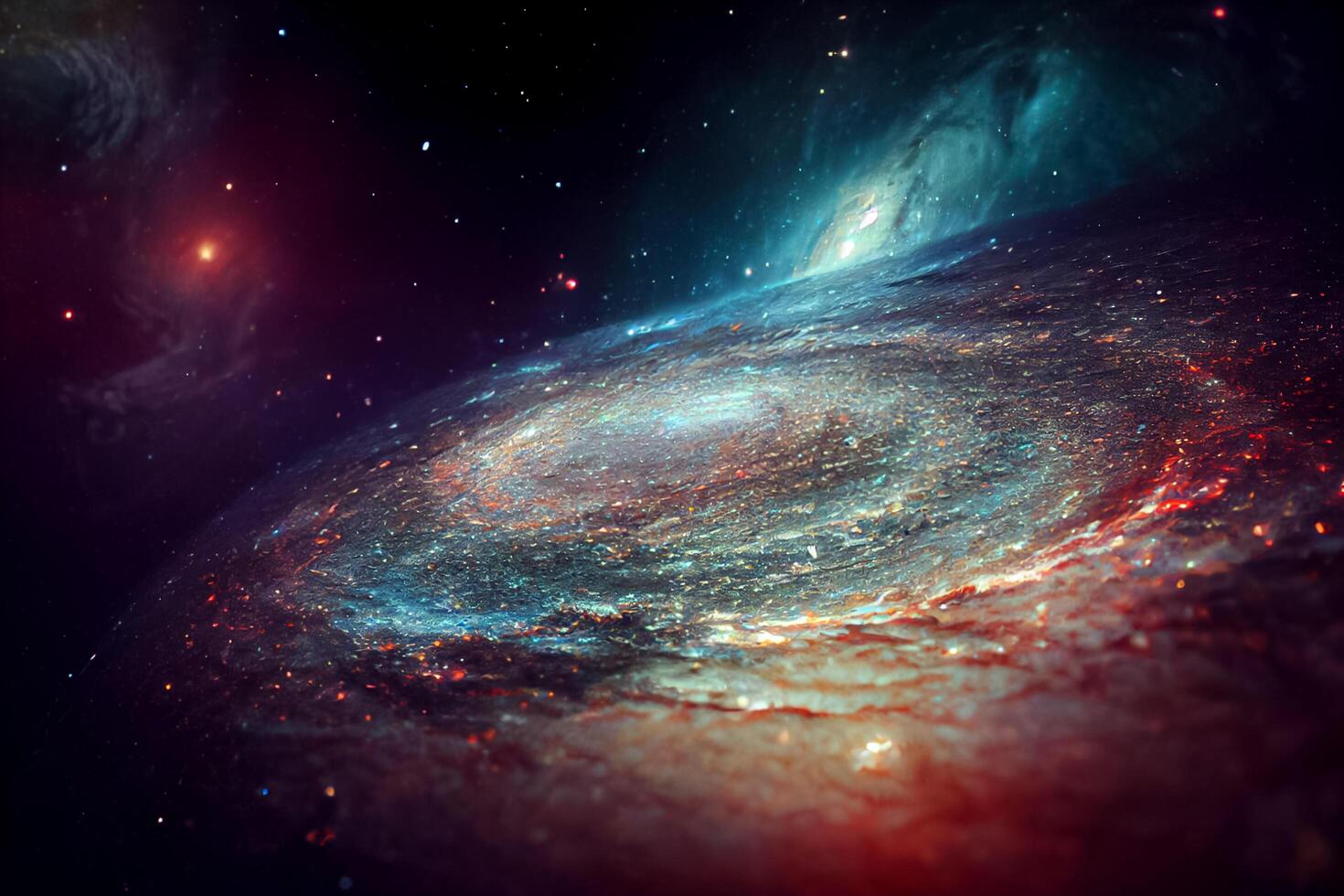 Nebula Milkyway and galaxies in space 3D photo