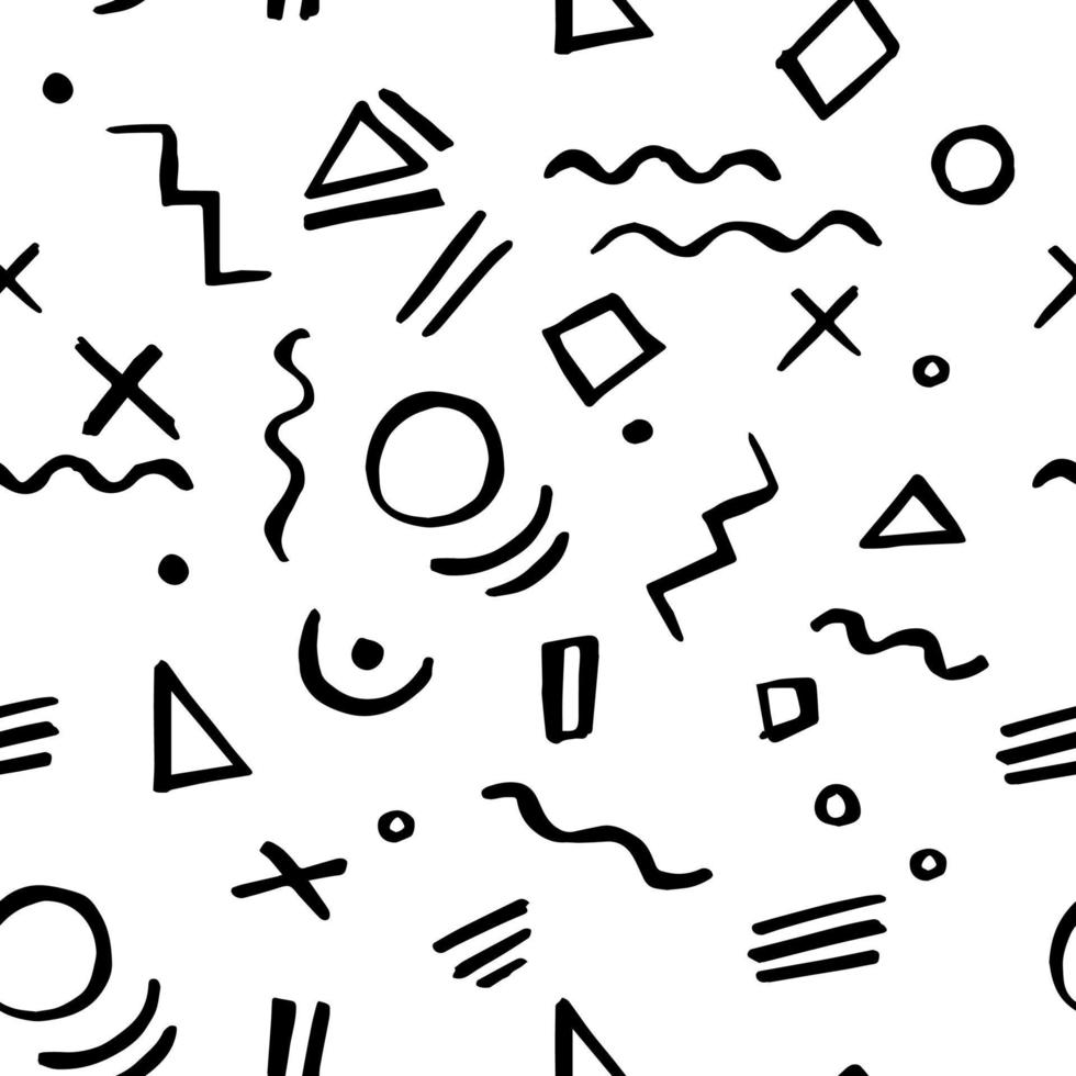 Vector doodle seamless template background. memphis style. design elements  for your project