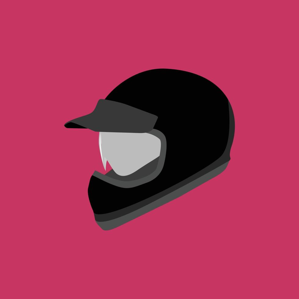 Ilustración de un casco de timón, casco de motocicleta, casco integral vector