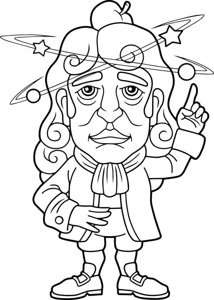 brilliant scientist Isaac Newton vector