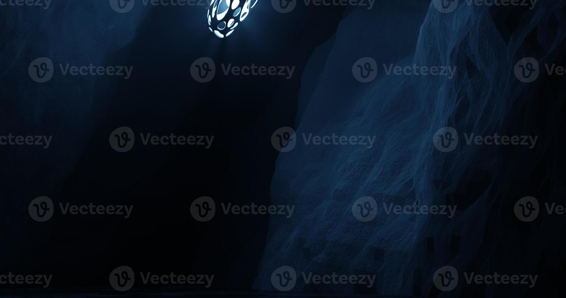 abstract background using sci fi environment illustration in diagonal cave and there are half visible blue lights, 3d rendering and 4K size photo