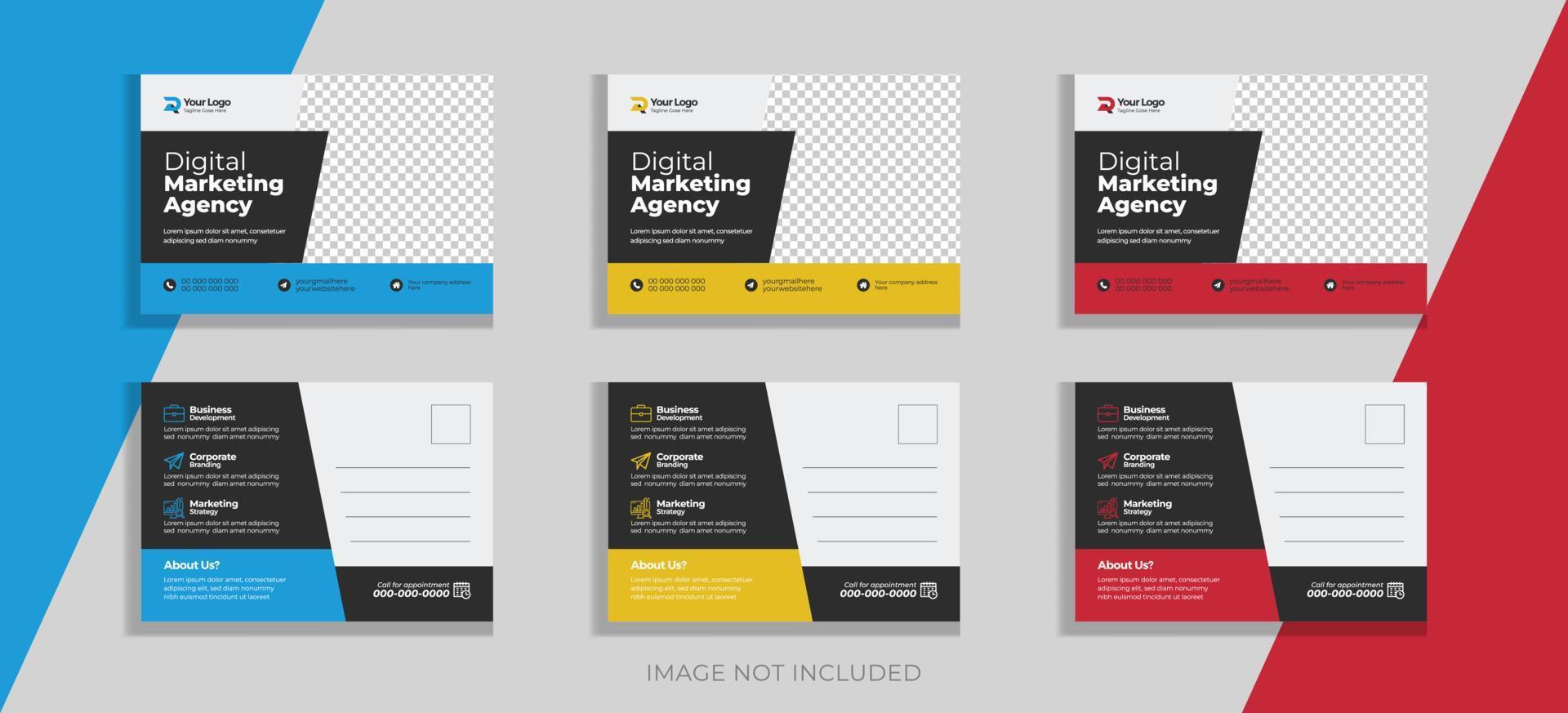 Creative corporate business Modern postcard EDDM design template Free Vector