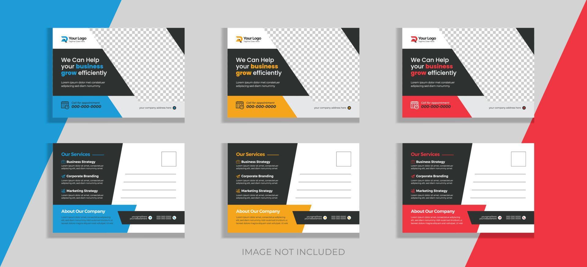 Creative corporate business Modern postcard EDDM design template Free Vector