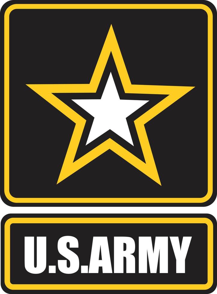 U.S.ARMY and five-pointed star. sticker with the inscription U.S.ARMY
