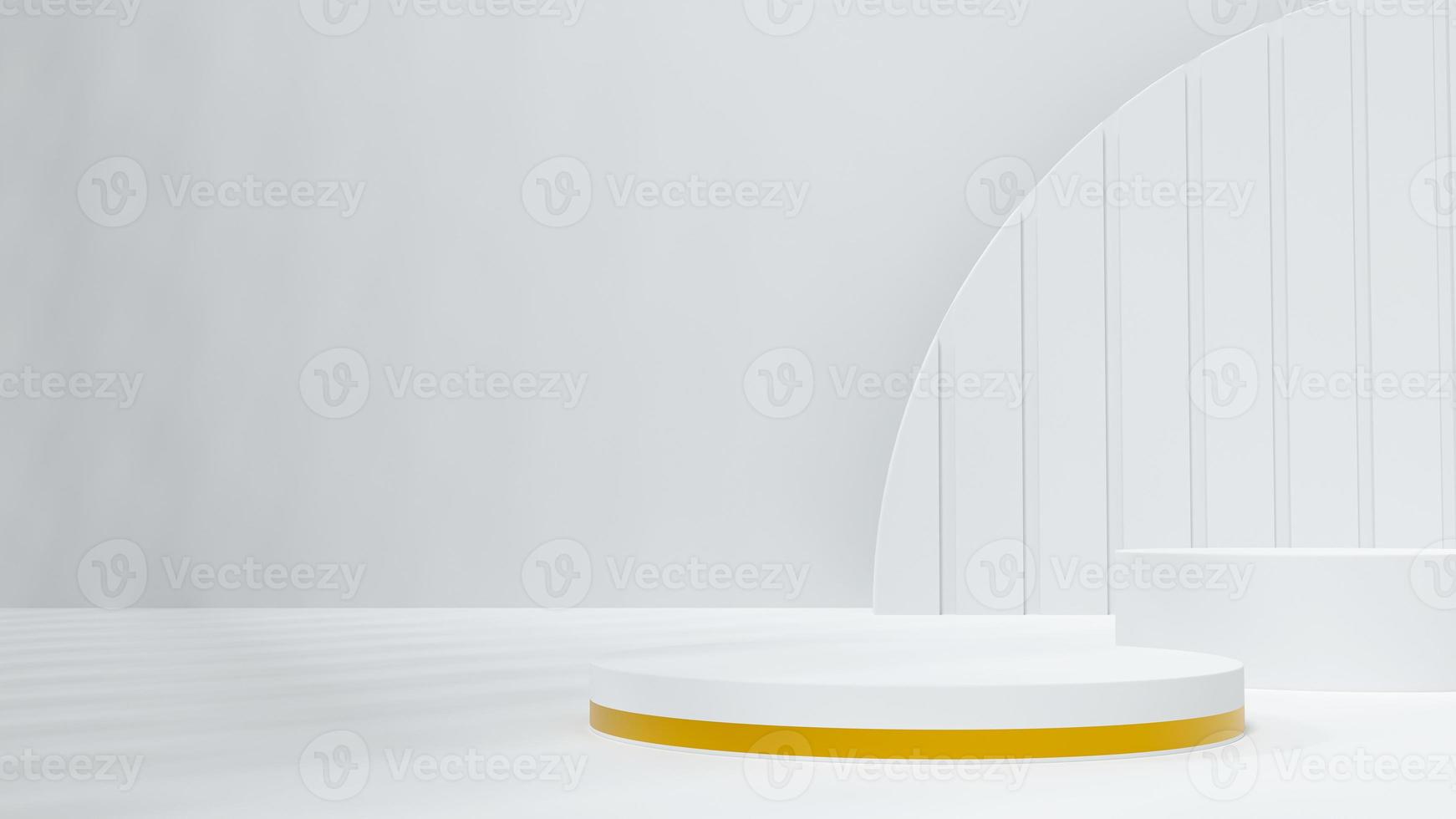 3d rendering background.  White podium for showing cosmetic product display in the minimal style scene. photo