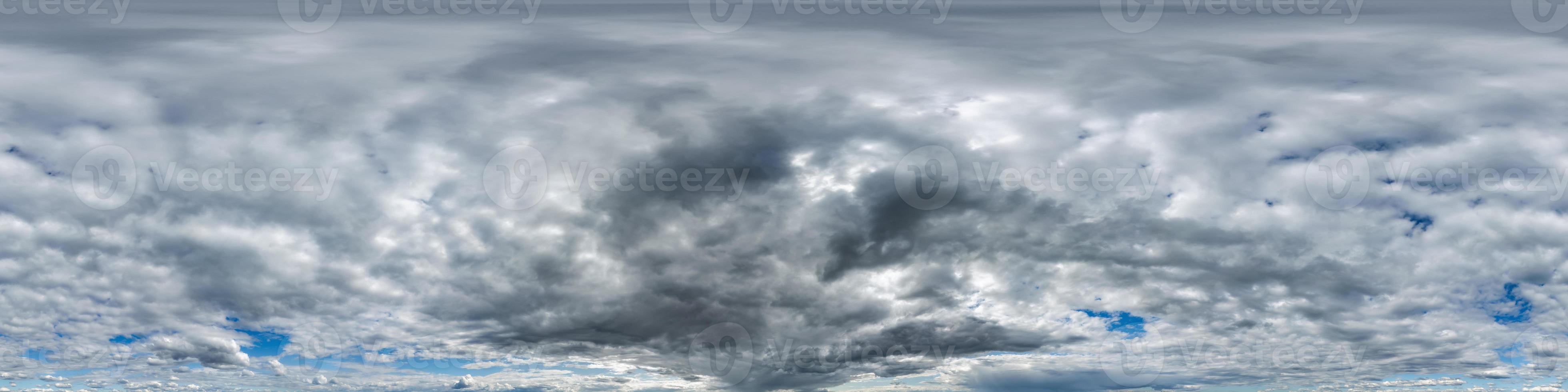 Seamless overcast blue sky hdri panorama 360 degrees angle view with zenith and beautiful clouds for use in 3d graphics as sky replacement and sky dome or edit drone shot photo