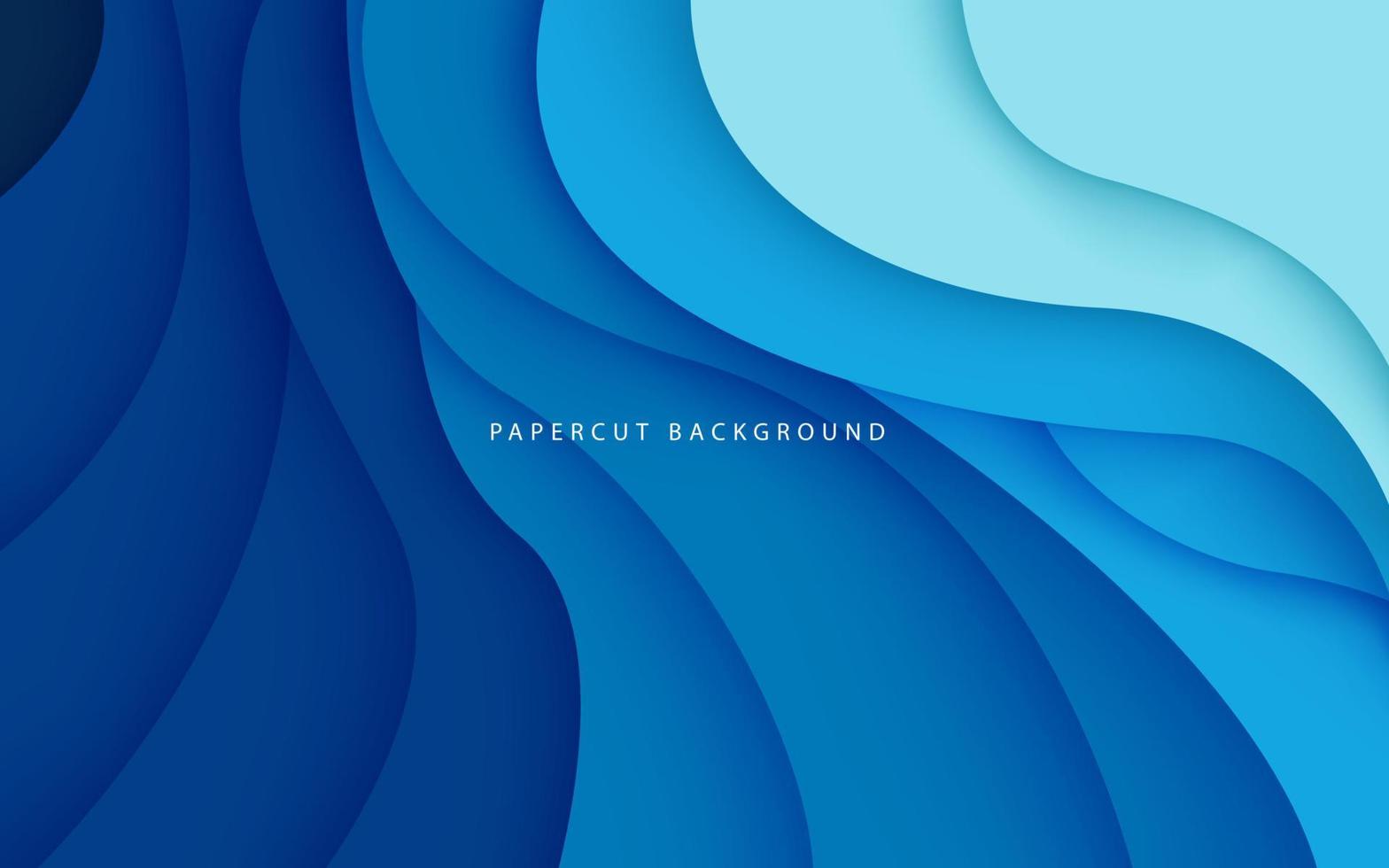 Multi layers blue color texture 3D papercut layers in gradient vector banner. Abstract paper cut art background design for website template. Topography map concept or smooth origami paper cut