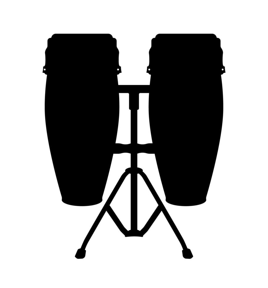 Conga Drum Silhouette, tumbadora Drum Percussion musical instrument vector