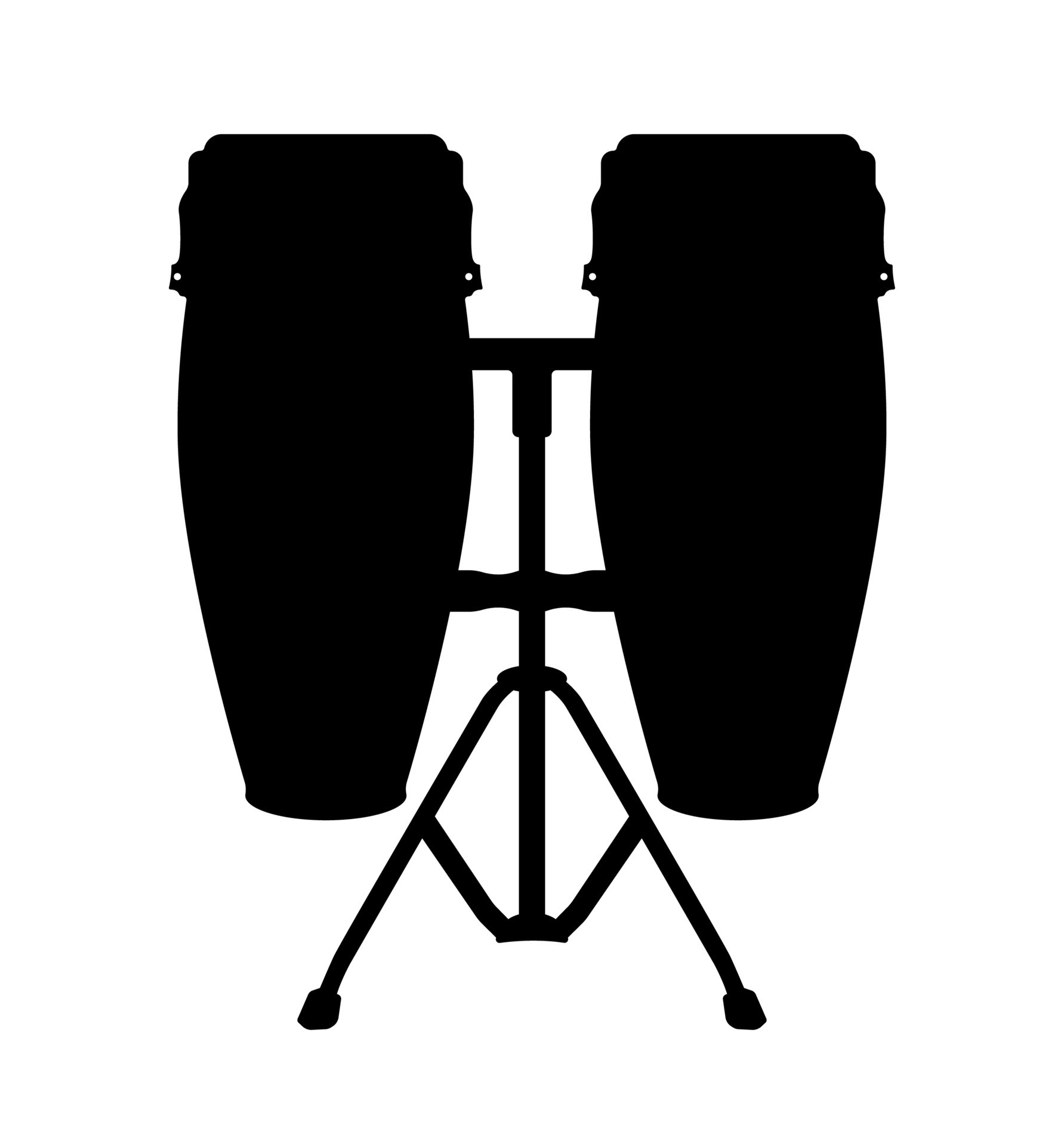 silueta de tambor de conga, instrumento musical de percusión de tambor tumbadora 11872541 Vector