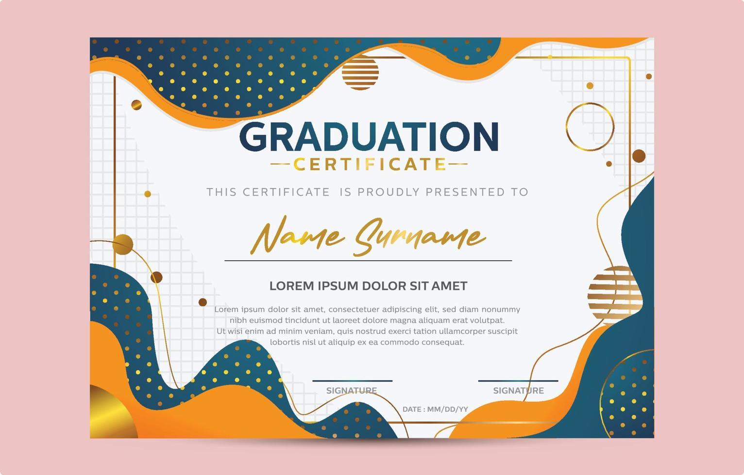 Graduation Certificate Template Design vector