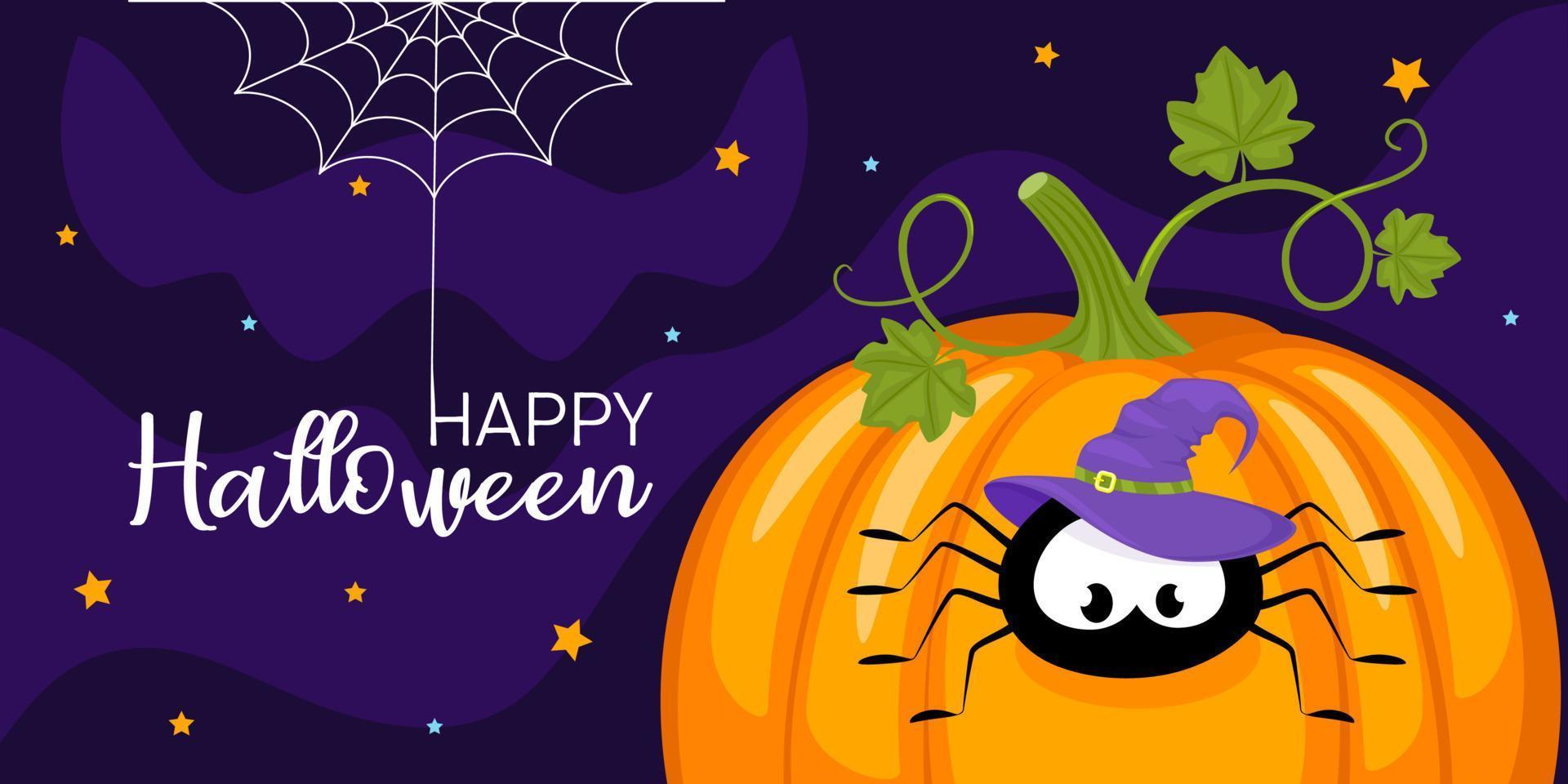 Happy Halloween. Vector illustration design template for banner or poster. Halloween concept.