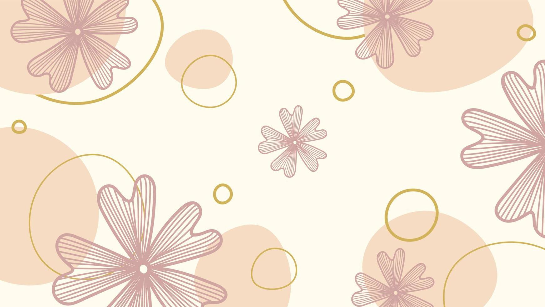 Abstract art background vector. Luxury minimal style wallpaper with art flower and organic round shapes. vector