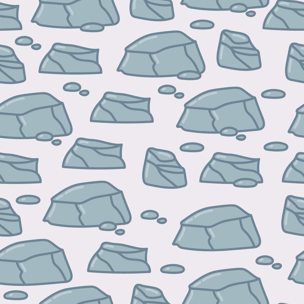 Stones and rocks. Hand drawn seamless pattern. Abstract vector illustration in cartoon style. Cute stone wallpaper.