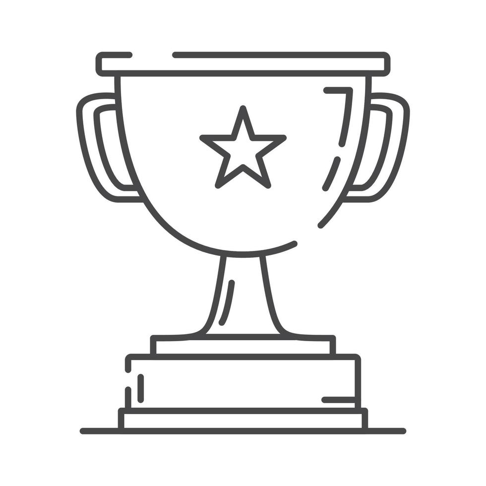 Champion cup icon. Sports trophy line art. Vector flat illustration outline.Isolated on a white background.