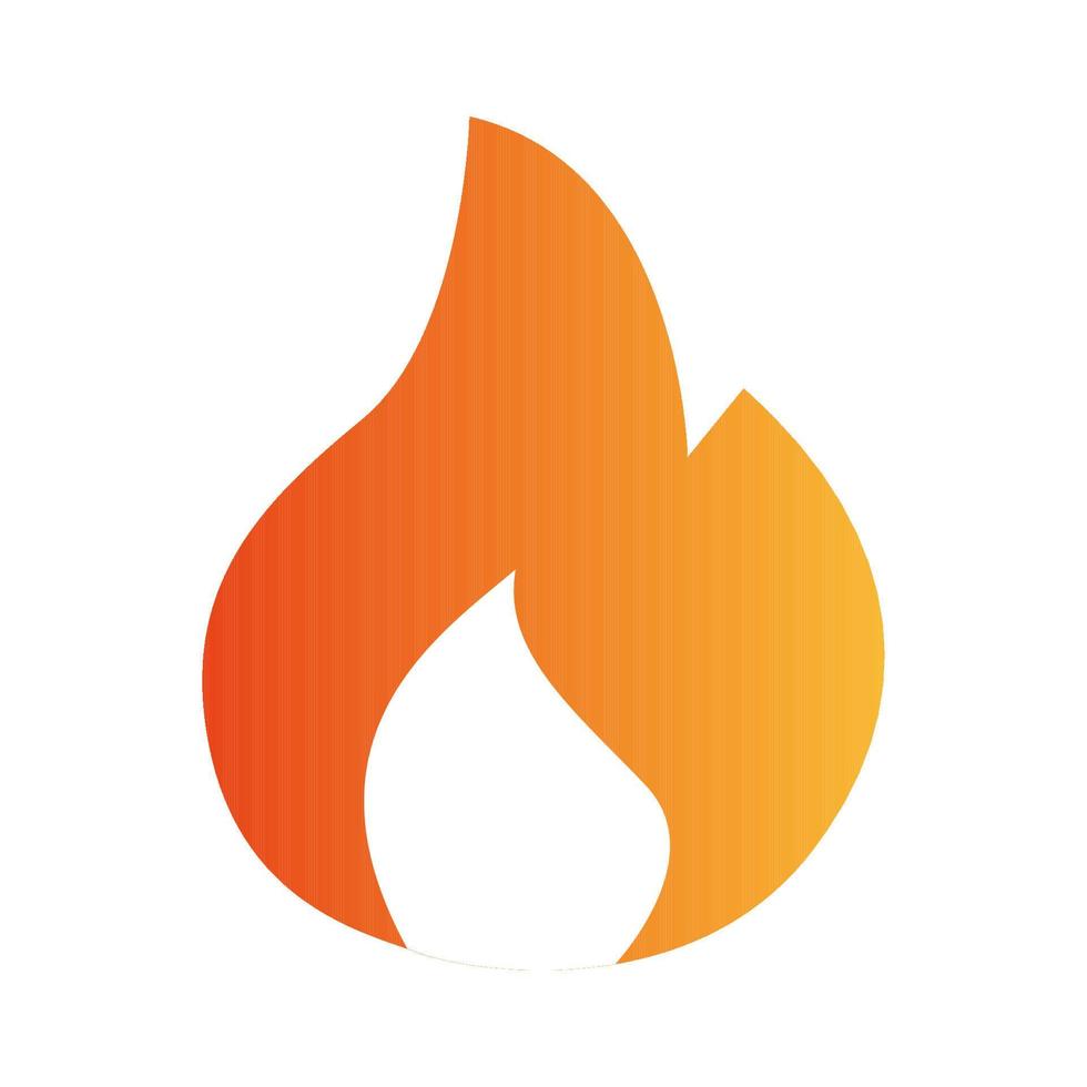 Fire flame icon isolated on white background. Hot flame energy. Vector illustration