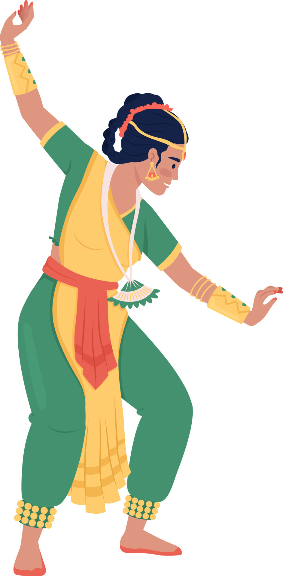 Female dancer posing on festival of lights semi flat color vector  character. Editable figure. Full body person on white. Simple cartoon style  illustration for web graphic design and animation 11873523 Vector Art
