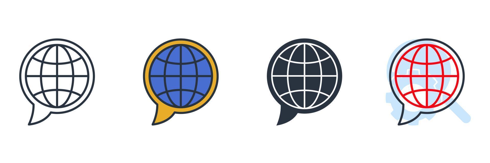 website icon logo vector illustration. Go to web on bubble chat symbol template for graphic and web design collection