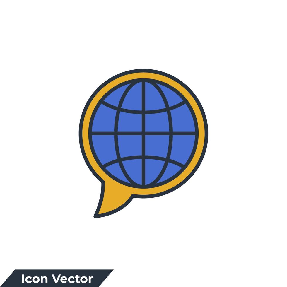 ilustración vectorial del logotipo del icono del sitio web. ir a la web en la plantilla de símbolo de chat de burbujas para la colección de diseño gráfico y web vector