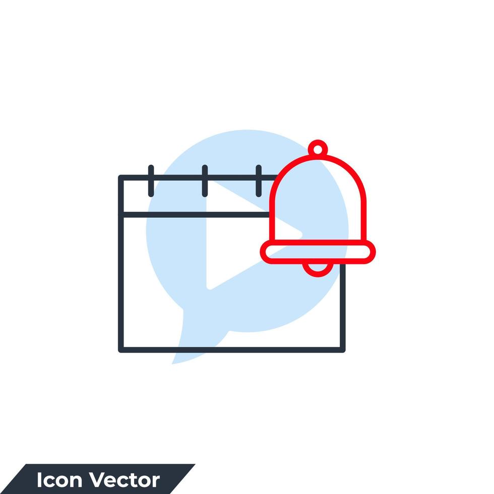 organizer icon logo vector illustration. calendar and bell notification symbol template for graphic and web design collection