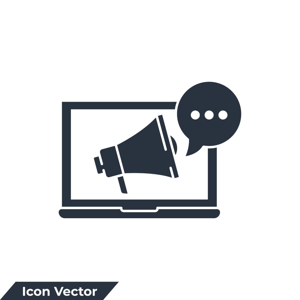 ilustración de vector de logotipo de icono de publicidad. plantilla de símbolo de marketing digital para la colección de diseño gráfico y web