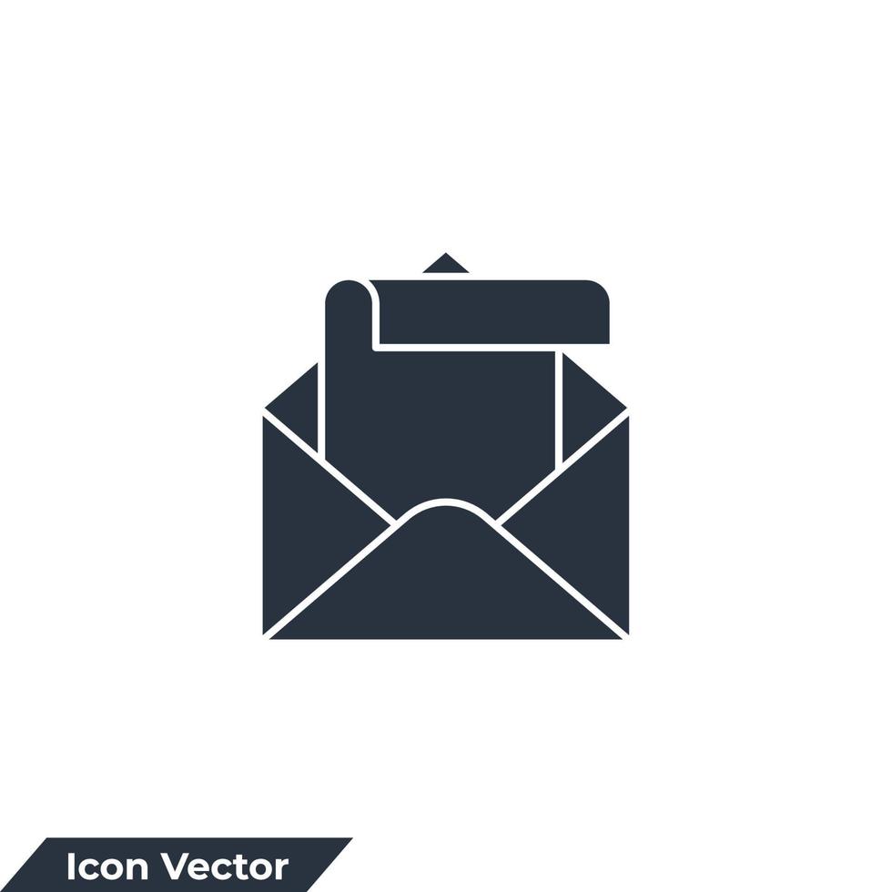 ilustración de vector de logotipo de icono de boletín. plantilla de símbolo de sobre y papel para la colección de diseño gráfico y web