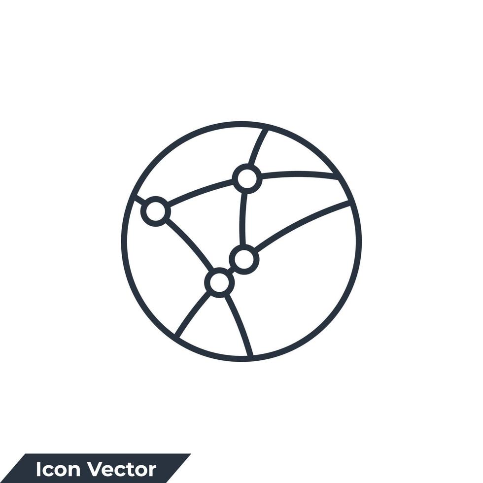 Ilustración de vector de logotipo de icono de red. tecnología global o plantilla de símbolo de red social para la colección de diseño gráfico y web