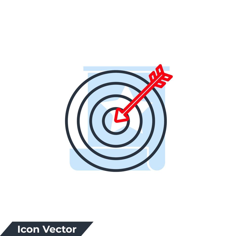 ilustración de vector de logotipo de icono de destino. plantilla de símbolo de objetivo, objetivo y objetivo para la colección de diseño gráfico y web