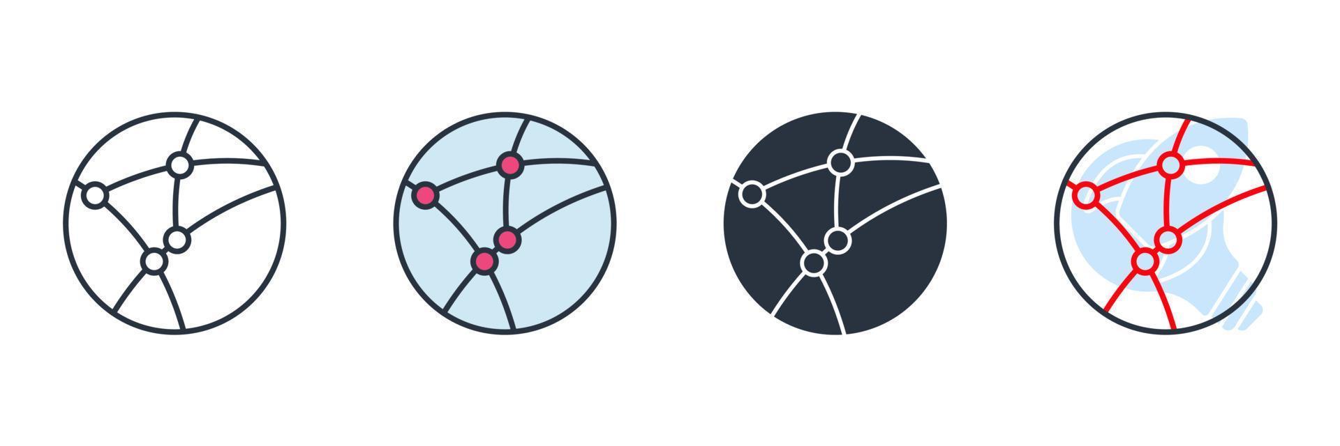 network icon logo vector illustration. Global technology or social network symbol template for graphic and web design collection