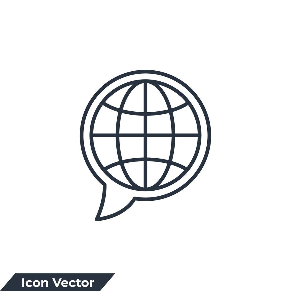 ilustración vectorial del logotipo del icono del sitio web. ir a la web en la plantilla de símbolo de chat de burbujas para la colección de diseño gráfico y web vector