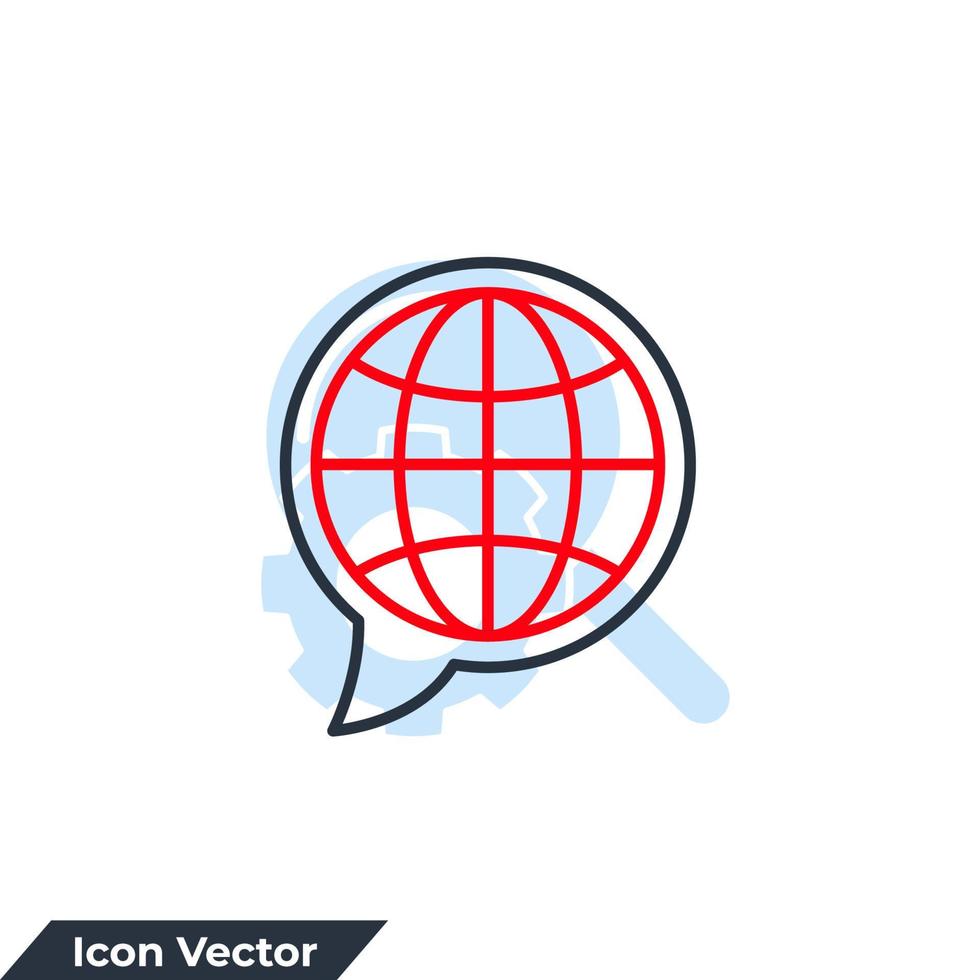 website icon logo vector illustration. Go to web on bubble chat symbol template for graphic and web design collection