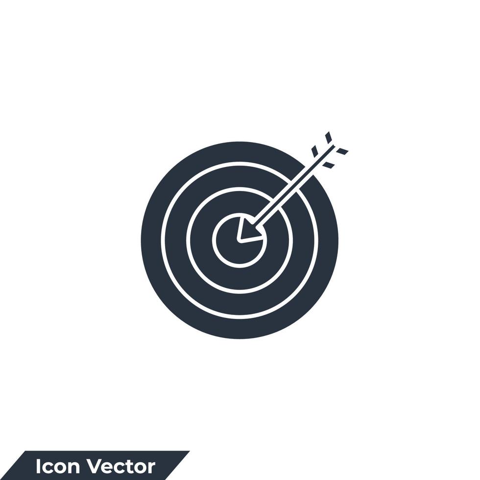 ilustración de vector de logotipo de icono de destino. plantilla de símbolo de objetivo, objetivo y objetivo para la colección de diseño gráfico y web