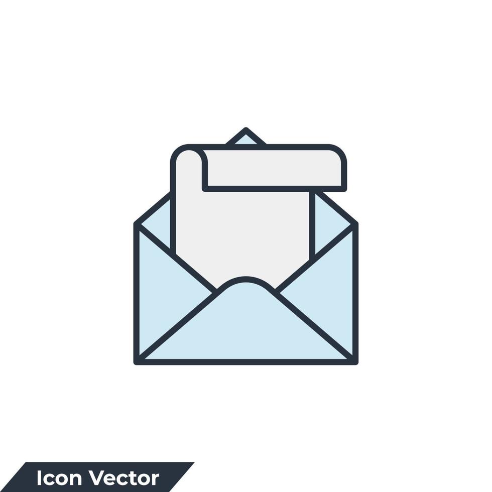ilustración de vector de logotipo de icono de boletín. plantilla de símbolo de sobre y papel para la colección de diseño gráfico y web