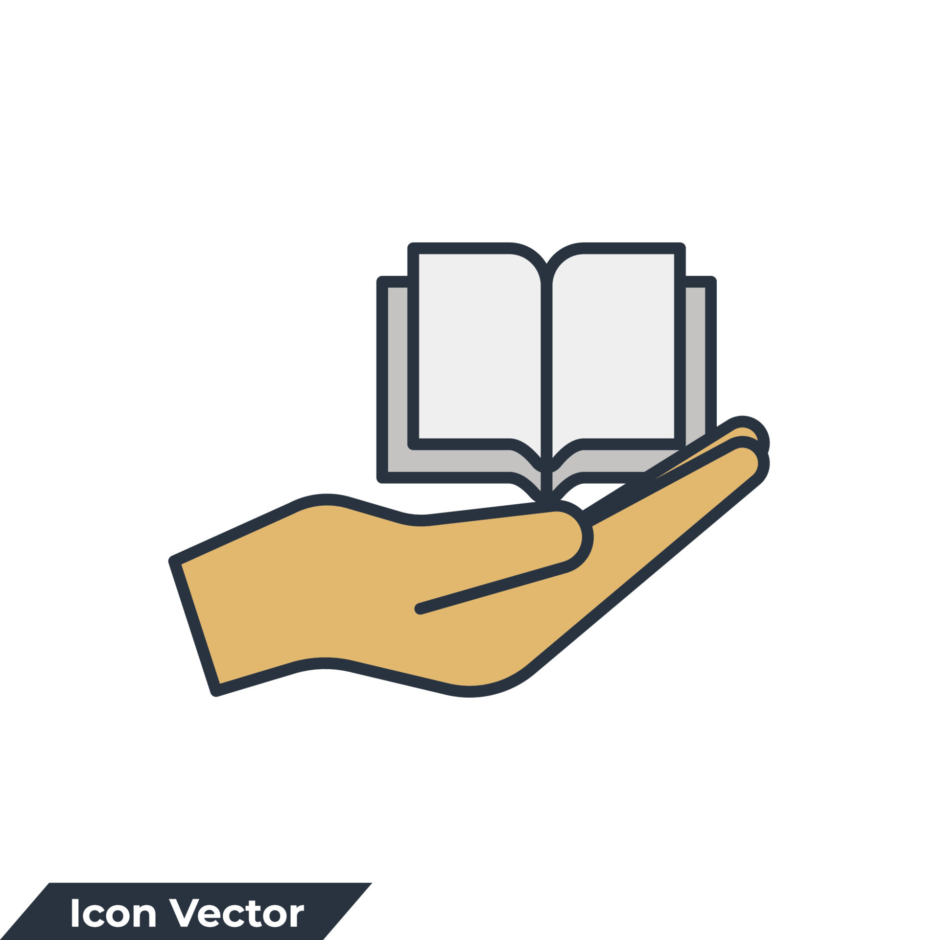resource reference icon logo vector illustration hand giving the book resource reference icon logo vector illustration hand giving the book