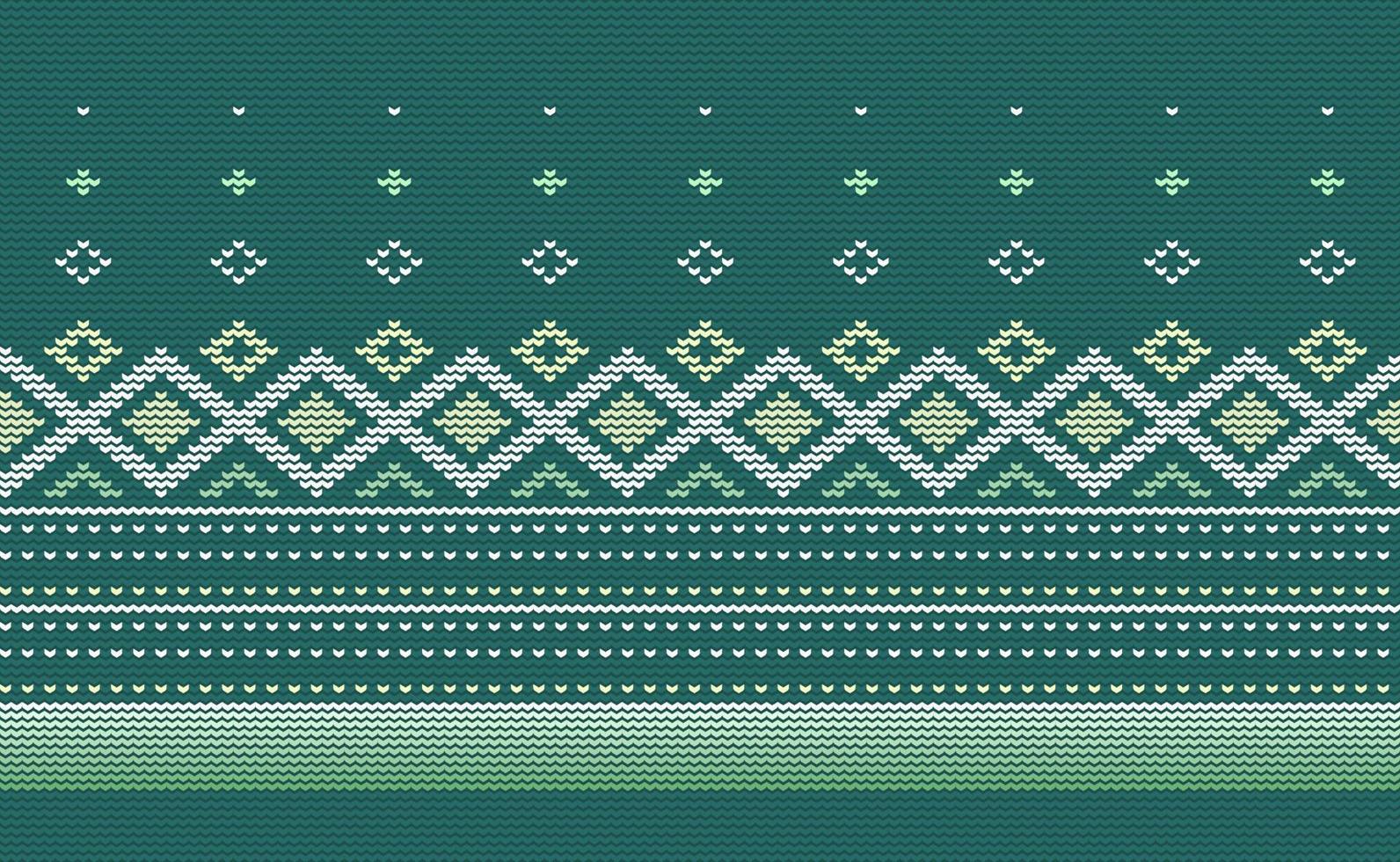 Knitted ethnic pattern, Vector cross stitch chevron background, Embroidery element african style, White and green pattern beautiful native, Design for textile, fabric, backdrop, rug