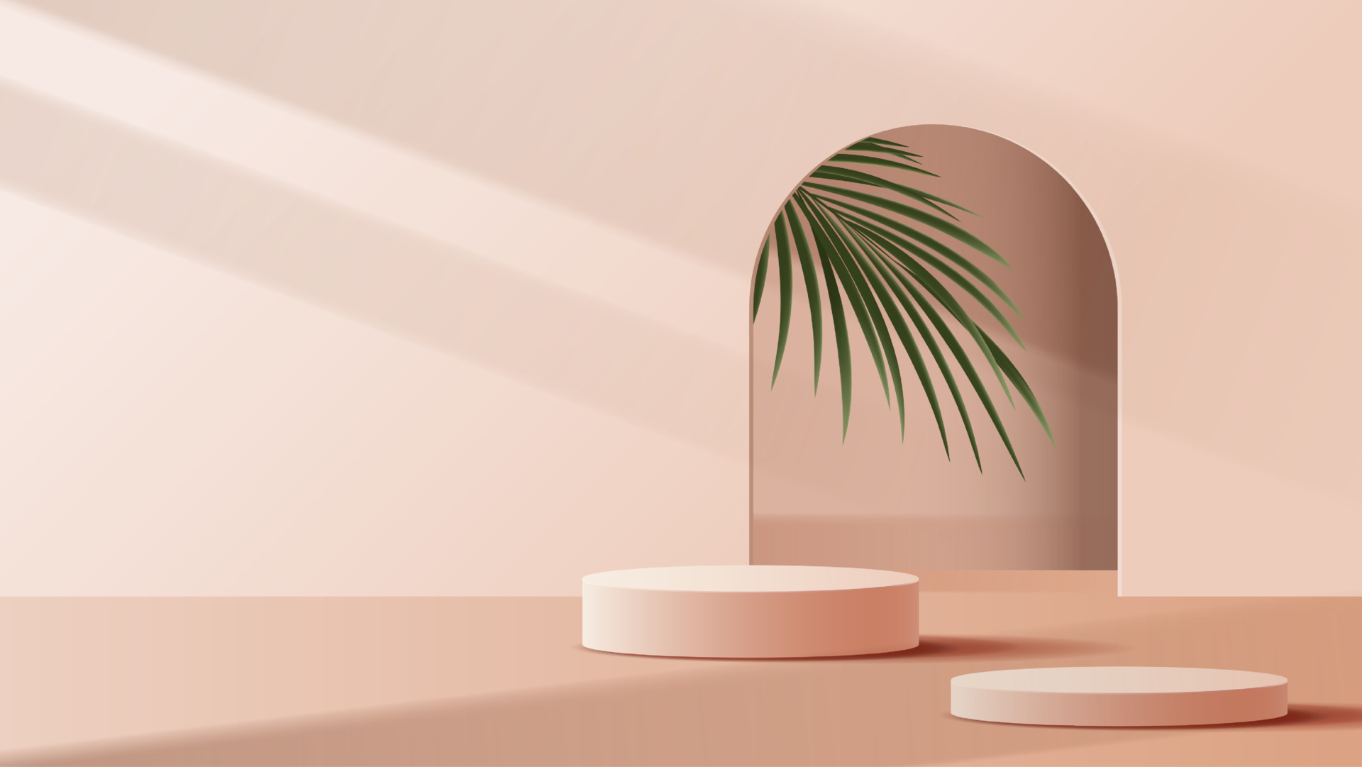 Brown podium display minimal background product display scene of