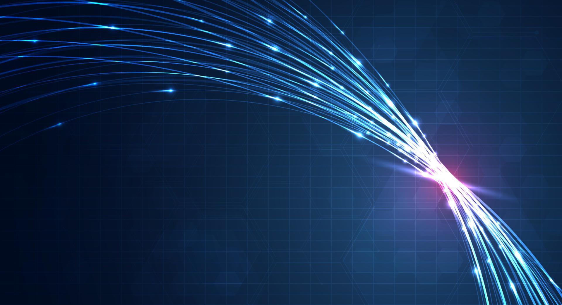 Blue light streak, fiber optic, speed line, futuristic background for